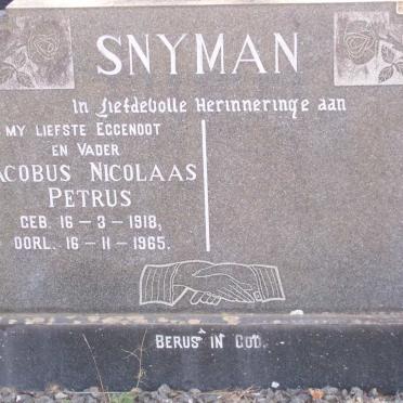SNYMAN Jacobus Nicolaas Petrus 1918-1965