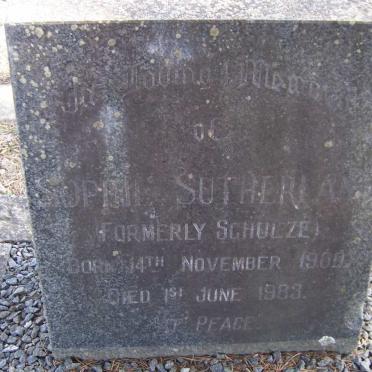 SUTHERLAND Sophie formerly SCHULZE 1900-1983