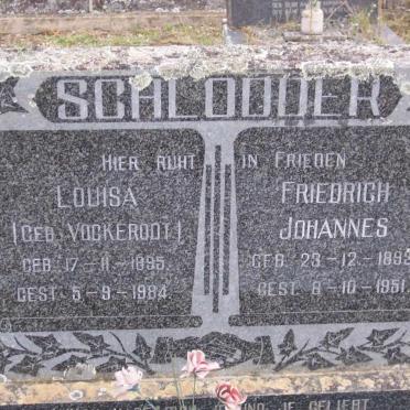 SCHLODDER Friedrich Johannes 1893-1951 &amp; Louise VOCKERODT 1895-1984