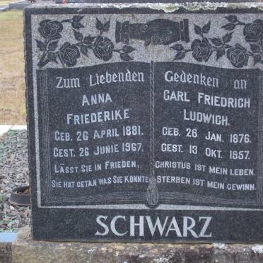 SCHWARZ Carl Friedrich 1876-1957 &amp; Anna Friederike 1881-1967