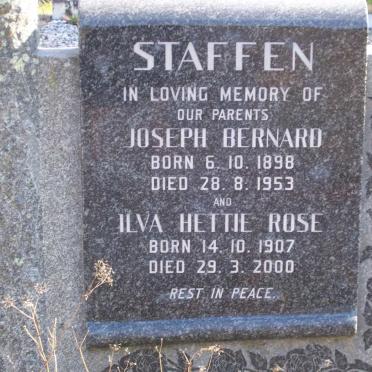 STAFFEN Joseph Bernard 1898-1953 &amp; Ilva Hettie Rose 1907-2000
