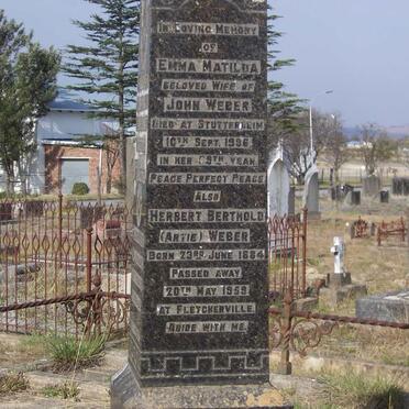 WEBER Emma Matilda -1936 :: WEBER Herbert Berthold 1884-1959