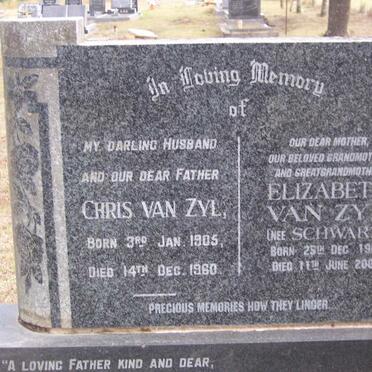 ZYL Chris, van 1905-1960 &amp; Elizabeth SCHWARZ 1909-2004