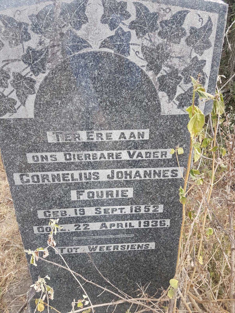FOURIE Cornelius Johannes 1852-1936