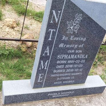 NTAME Siphamandla 1991-2018