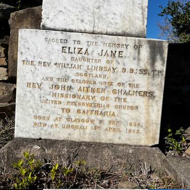 CHALMERS Eliza Jane nee LINDSAY 1839-1862