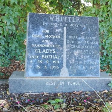 WHITTLE Thurston Percy 1904-1987 &amp; Gladys BOTHA 1911-1996