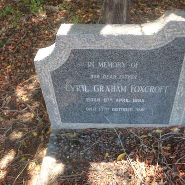 FOXCROFT Cyril Graham 1895-1951 &amp; Kathleen Fosha COOKE 1896-1951
