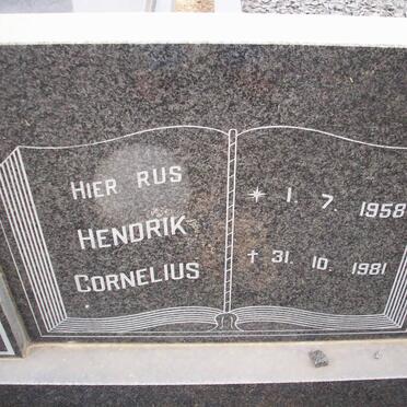 BARKHUIZEN Hendrik Cornelius 1958-1981
