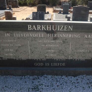 BARKHUIZEN Lukas Jacobus 1905-1984 &amp; Isabella Aletta NEL 1906-1997 :: BARKHUIZEN Lukas Jacobus 1953-1972