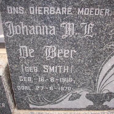 BEER Johanna M.H., de nee SMITH 1916-1970