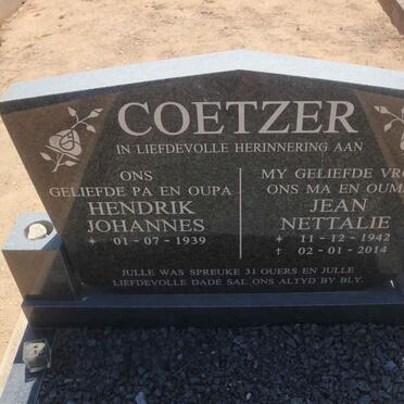 COETZER Hendrik Johannes 1939- &amp; Jean Nettalie 1942-2014
