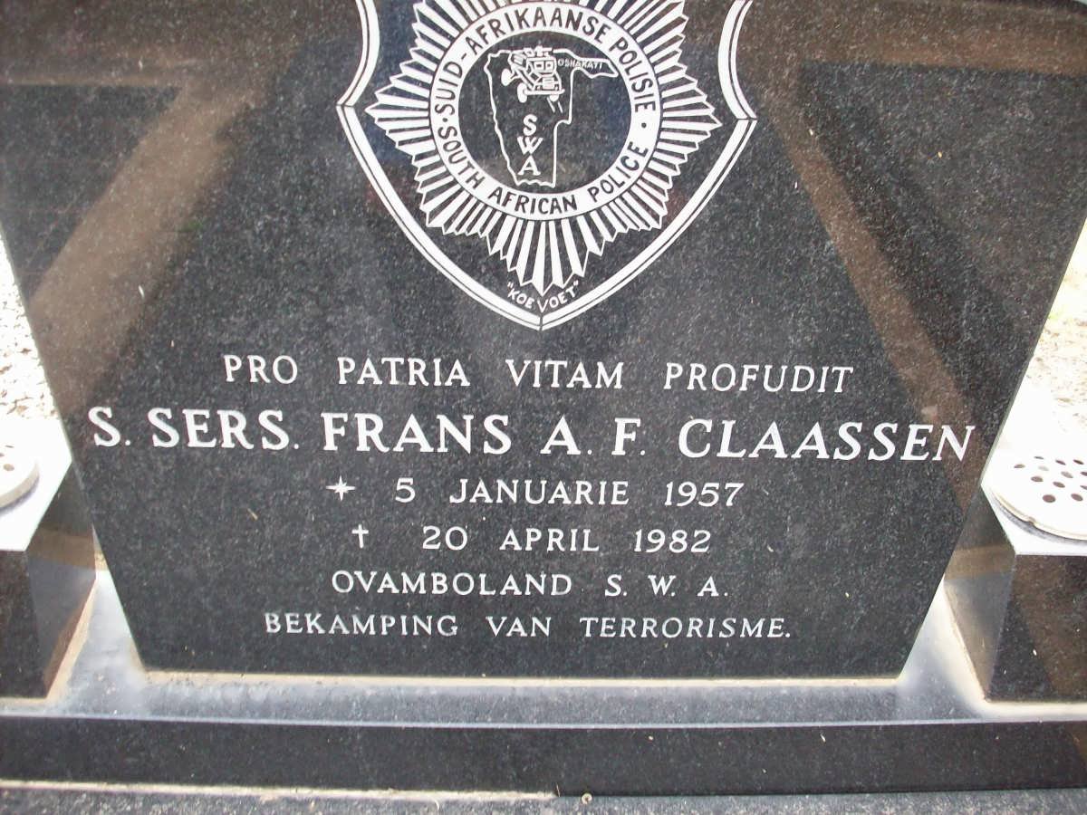 CLAASSEN Frans A.F. 1957-1982
