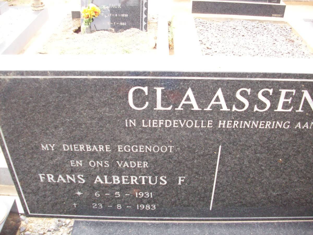 CLAASSEN Frans Albertus F. 1931-1983