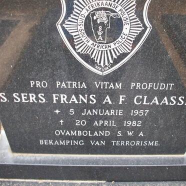 CLAASSEN Frans A.F. 1957-1982