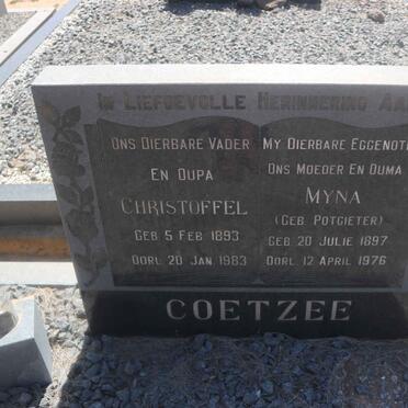COETZEE Christoffel 1893-1983 &amp; Myna POTGIETER 1897-1976