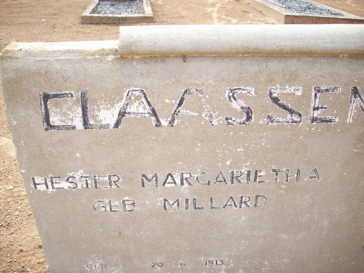 CLAASSEN Hester Margarietha nee MILLARD 1913-1940