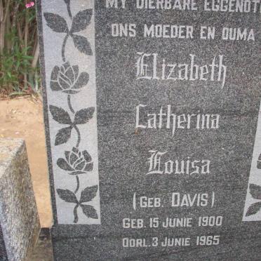 ELS Elizabeth Catharina Louisa nee DAVIS 1900-1965