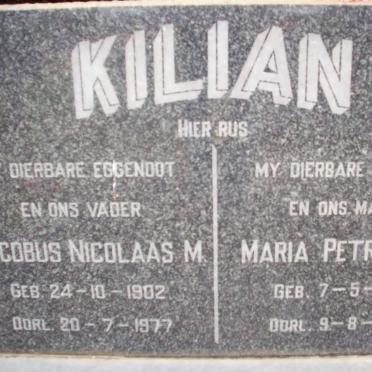 KILIAN Jacobus Nicolaas M. 1902-1977 &amp; Maria Petronella 1900-1966