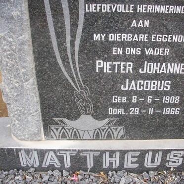 MATTHEUS Pieter Johannes Jacobus 1908-1966