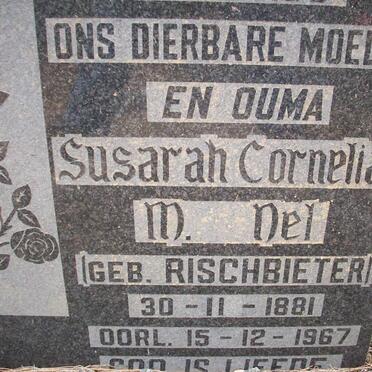 NEL Susarah Cornelia M. nee RISCHBIETER 1881-1967