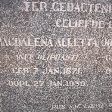 NELL Magdalena Aletta nee OLIPHANT 1871-1939