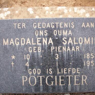 POTGIETER Magdalena Salomina nee PIENAAR 1859-1952