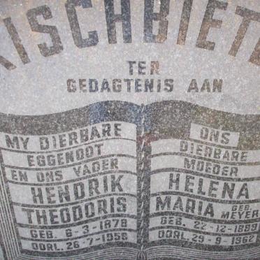 RISCHBIETER Hendrik Theodoris 1878-1958 &amp; Helena Maria MEYER 1889-1962