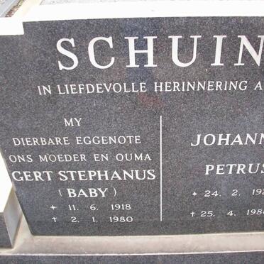 SCHUIN Johannes Petrus 1920-1986 &amp; Gert Stephanus 1918-1980