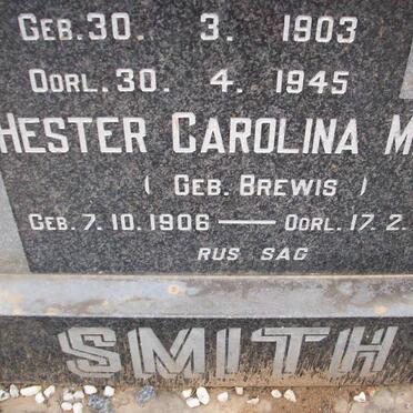 SMITH Frederick Antonie 1903-1945 &amp; Hester Carolina Maria BREWIS 1906-1947