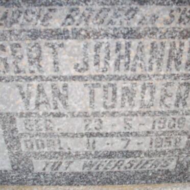 TONDER Gert Johannes, van 1909-1958
