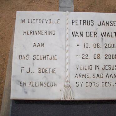 WALT Petrus Janse, van der 2001-2001