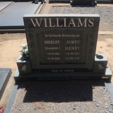 WILLIAMS James Henry 1942-2010 &amp; Shirley BASSON 1944-2005