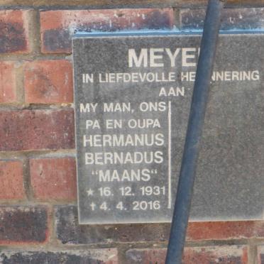 MEYER Hermanus Bernadus 1931-2016
