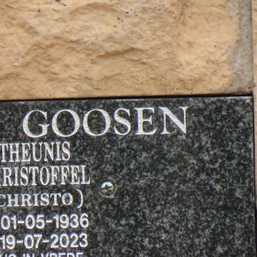 GOOSEN Theunis Christoffel 1936-2023