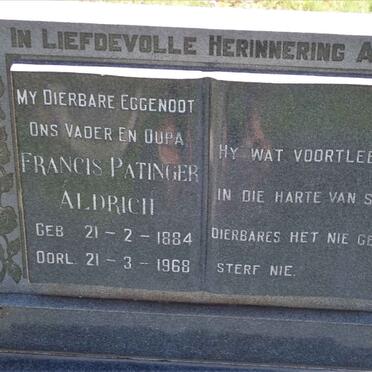 ALDRICH Francis Patinger 1884-1968