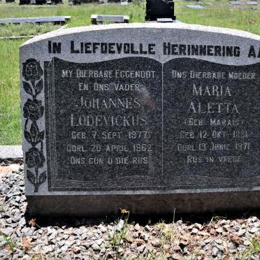 BEER Johannes Lodevickus, de 1877-1962 &amp; Maria Aletta MARAIS 1881-1971