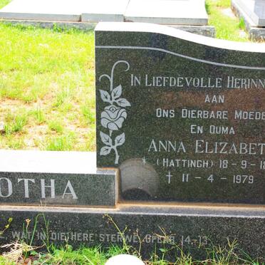 BOTHA Jan Willem Bouwer 1889-1974 &amp; Anna Elizabeth HATTINGH 1896-1979