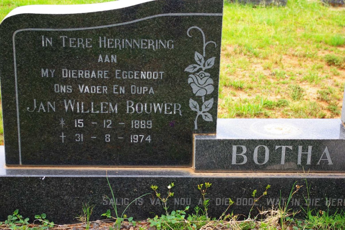 BOTHA Jan Willem Bouwer 1889-1974 &amp; Anna Elizabeth HATTINGH 1896-1979