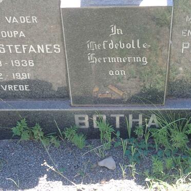 BOTHA Barend Stefanes 1936-1991 &amp; Petronella 1927-1978