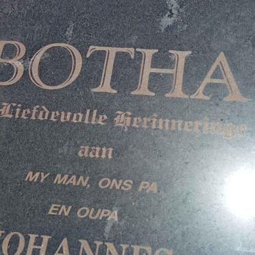 BOTHA Johannes Nicolaas 1943-2001
