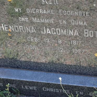 BOTHA Matthias Gysbert 1918-1985 &amp; Hendrina Jacomina 1917-1977