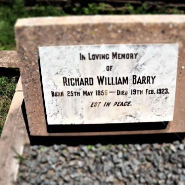 BARRY Richard William 1856-1923