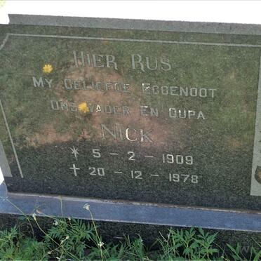 BEER Nick, de 1909-1978 &amp; Janie PRETORIUS 1917-1982