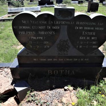 BOTHA Philippus Johannes 1906-1978 &amp; Esther DE WIT 1907-1989
