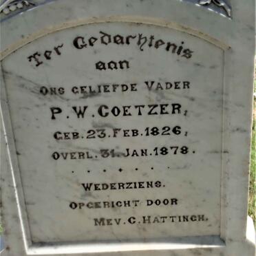COETZER P.W. 1826-1878