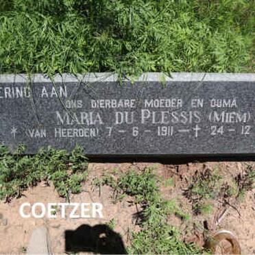 COETZER Johannes Jacobus 1906-1974 &amp; Maria du Plessis VAN HEERDEN 1911-1988