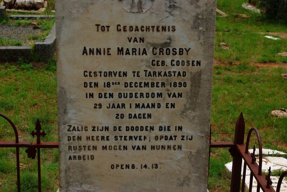 CROSBY Annie Maria nee GOOSEN -1890