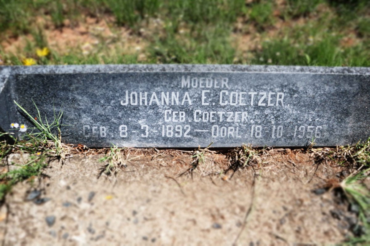COETZER Johanna E. nee COETZER 1892-1956