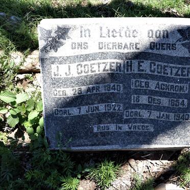 COETZER J.J. 1840-1922 &amp; H.E. ACKRON 1854-1940